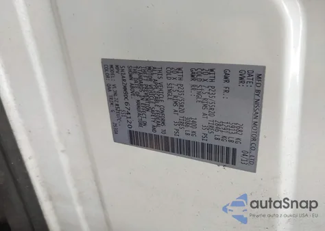 2013 Nissan Pathfinder Platinum z USA, uszkodzony, nr VIN 5N1AR2MM9DC674120